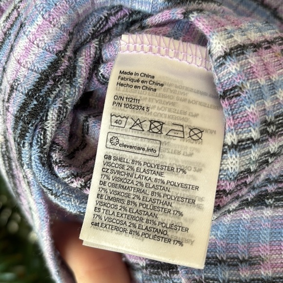 H&M Divided Crop Top Short Sleeve Ribbed Knit Stretch Crew Neck 90's Y2K Marled - Picture 10 of 11